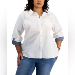 NWT Tommy Hilfiger Roll Tab Button-Up Shirt